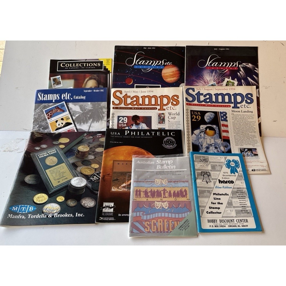 Lot of 10 Miscellaneous Stamp Collector Publications 1990s (V16)